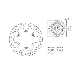 Disque de frein Brembo oro rond fixe 1035524 | Oxmoto