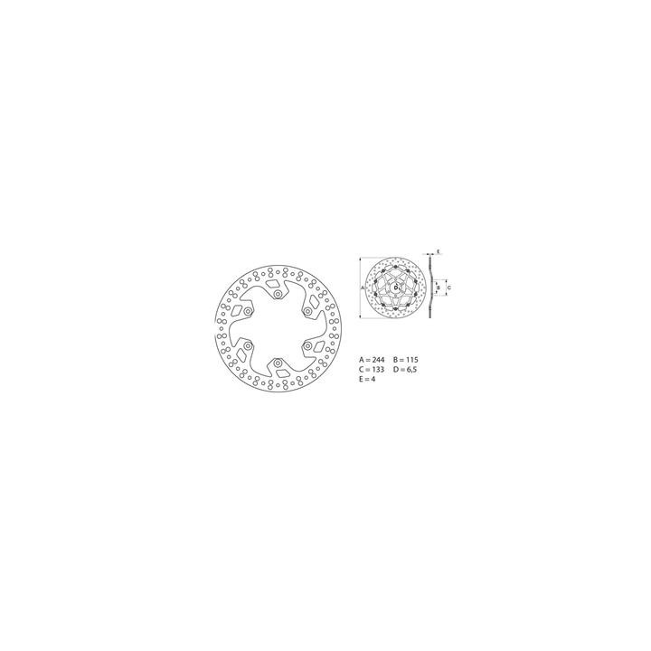 Disque de frein Brembo oro rond fixe 1035472 | Oxmoto