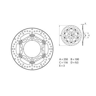 Disque de frein Brembo oro rond flottant 1035575 | Oxmoto