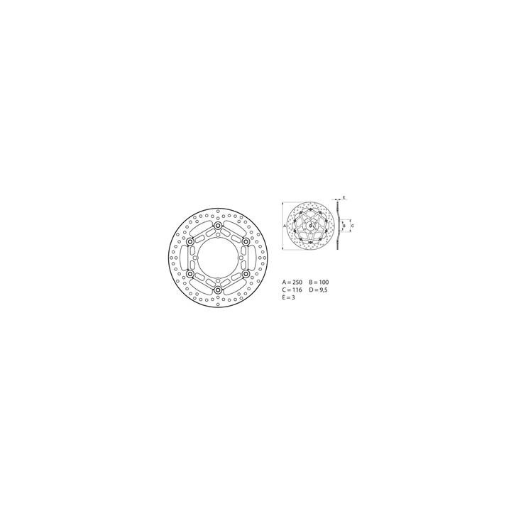 Disque de frein Brembo oro rond flottant 1035575 | Oxmoto