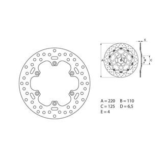 Disque de frein Brembo oro rond fixe 1035438 | Oxmoto