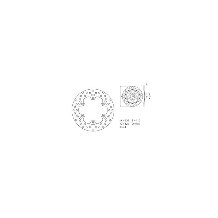 Disque de frein Brembo oro rond fixe 1035438 | Oxmoto