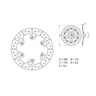 Disque de frein Brembo oro rond fixe 1035498 | Oxmoto