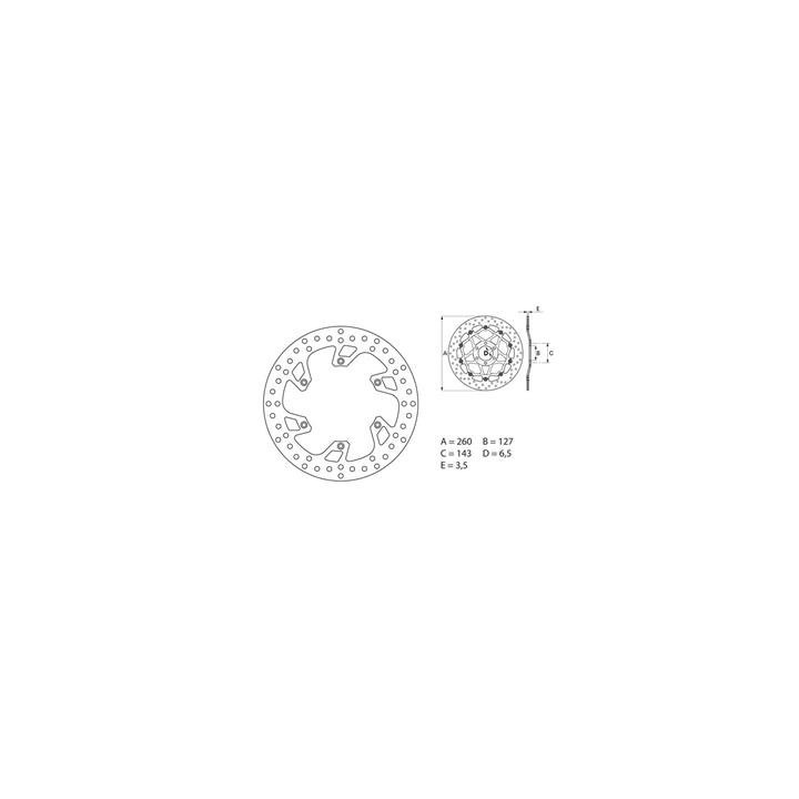 Disque de frein Brembo oro rond fixe 1035498 | Oxmoto