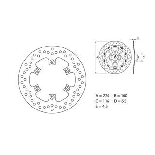 Disque de frein Brembo oro rond fixe 1035432 | Oxmoto