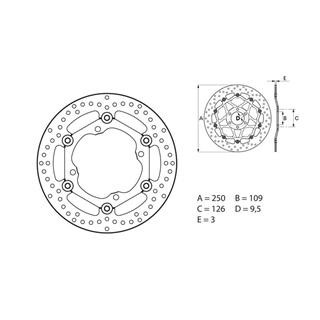 Disque de frein Brembo oro rond flottant 1035576 | Oxmoto