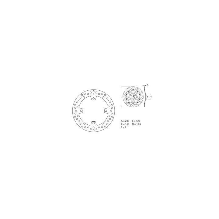 Disque de frein Brembo oro rond fixe 1035470 | Oxmoto