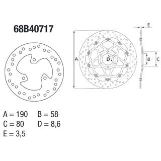 Disque de frein Brembo oro rond fixe 1035407 | Oxmoto