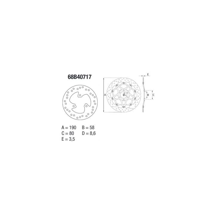 Disque de frein Brembo oro rond fixe 1035407 | Oxmoto