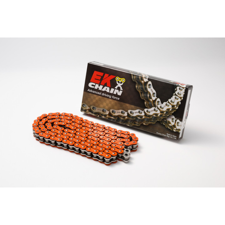 Chaine de transmission EK CHAIN 525 MVXZ2 - Joints Qx-Ring - attache à riveter