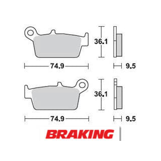 Plaquettes de frein arrière Braking 701cm44 métal fritté Yamaha yz80/85 - tt-r125