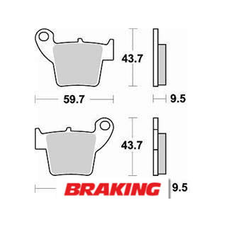 Plaquettes de frein arrière Braking 886cm44 métal fritté