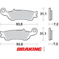 Plaquettes de frein avant Braking 929cm44 métal fritté Yamaha