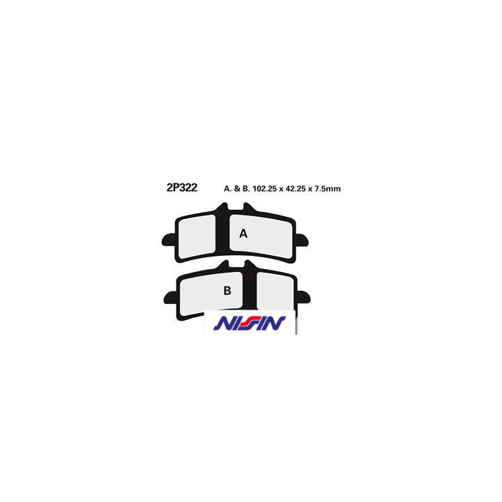 Plaquettes de frein Nissin route /Off-Road métal fritté - 2P-322ST
