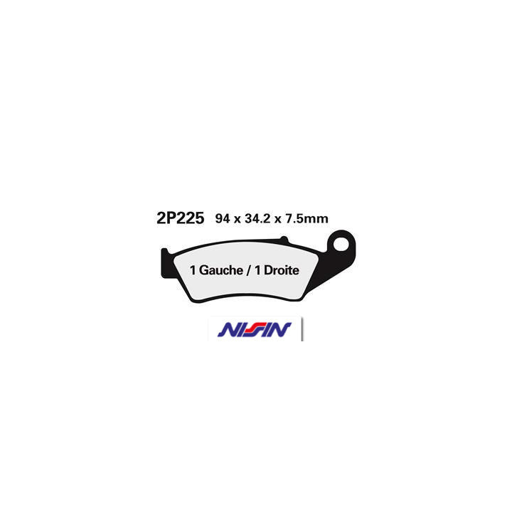 Plaquettes de frein Nissin Off-Road semi-métallique - 2P-225GS