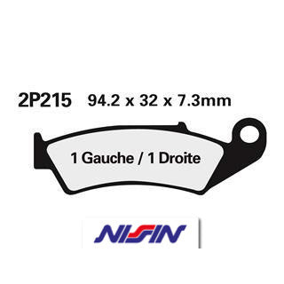 Plaquettes de frein avant Nissin 2p215gs semi-métallique Honda
