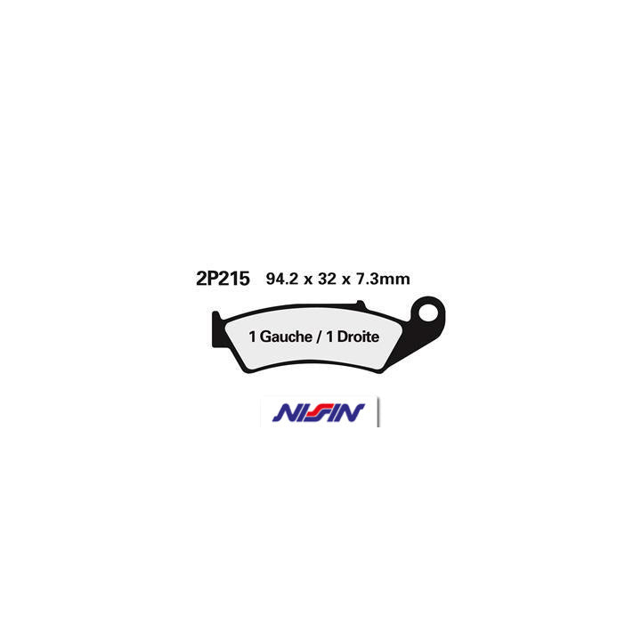 Plaquettes de frein avant Nissin 2p215gs semi-métallique Honda