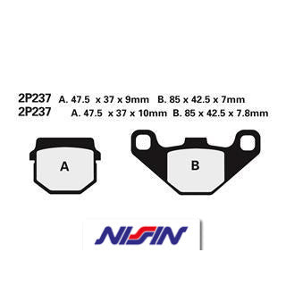 Plaquettes de frein avant Nissin 2p-237ns semi-métallique