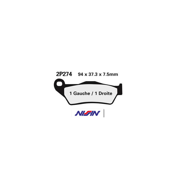 Plaquettes de frein Nissin route /Off-Road métal fritté - 2P-274ST-MX