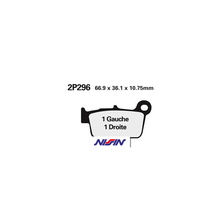 Plaquettes de frein Nissin route /Off-Road métal fritté - 2P-296ST-MX