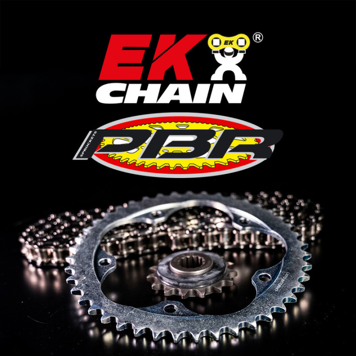 Kit chaîne EK/PBR 520 SRX2 - 15/38-98 - Couronne acier standard