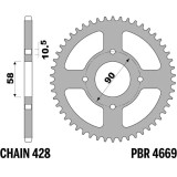EK/JT Kit chaîne 428ZVX - 14/45-122 - Couronne acier standard