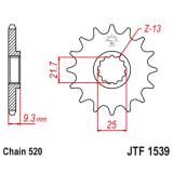 EK/JT Kit chaîne 520 SROZ2 - 14/48-114 - Couronne acier standard