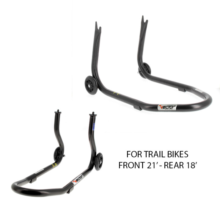 Kit VECTOR de béquilles avant et arrière pour moto Trail
