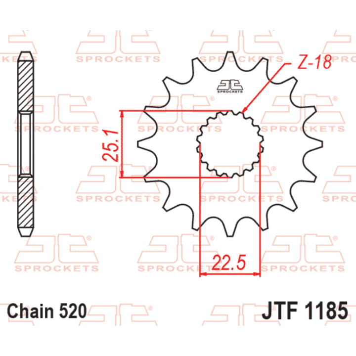Kit chaîne EK/JT 520 MVXZ2 - 17/41-102 - Couronne acier standard