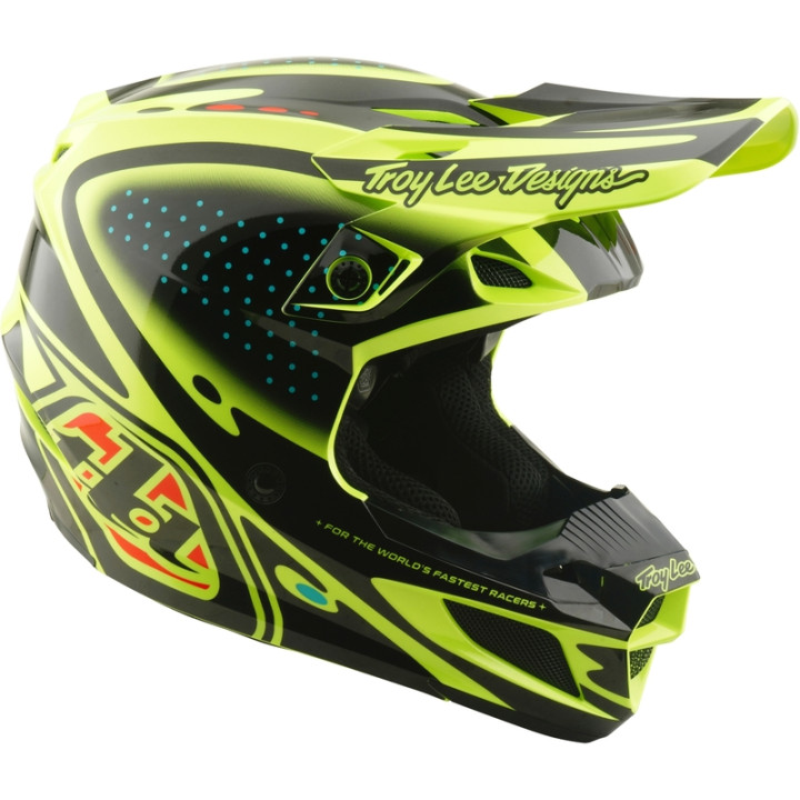 Casque TROY LEE DESIGNS SE5 Polycarbonate Mips - The Line jaune fluo