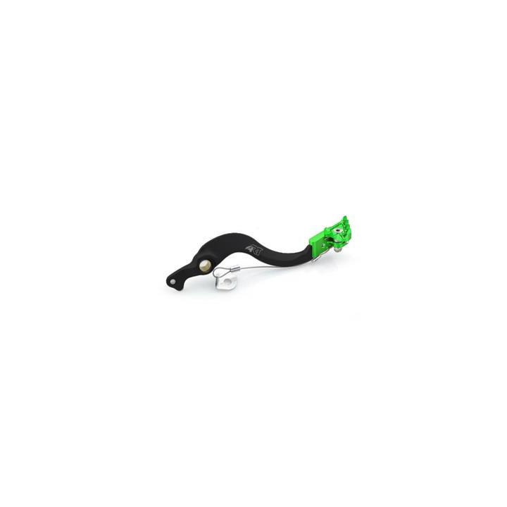 Pédale de frein ART factory aluminium anodisé noir/embout vert Kawasaki 1058391