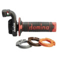 Poignée de gaz Domino KRK avec revêtements noir/rouge