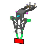 Support de plaque V PARTS noir Kawasaki Ninja 400