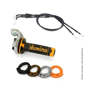 Kit poignées Domino krk evo avec câbles revêtements rouge noir