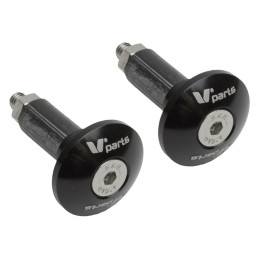 Embouts De Guidon Aluminium V PARTS Ø12-18mm - Noir