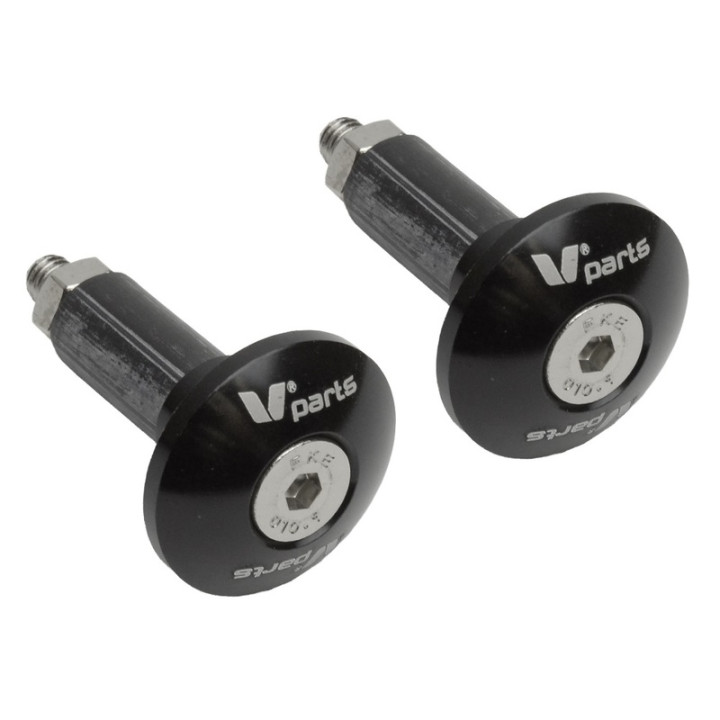 Embouts De Guidon Aluminium V PARTS Ø12-18mm - Noir