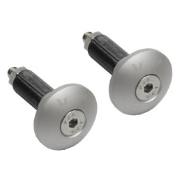 Embouts De Guidon Aluminium V PARTS Ø12-18mm - Argent