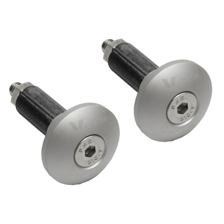 Embouts De Guidon Aluminium V PARTS Ø12-18mm - Argent