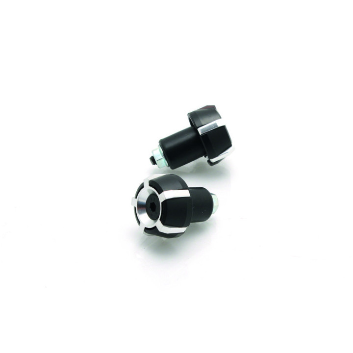 Embouts De Guidon Aluminium V PARTS Spark Ø18mm - Noir/Argent