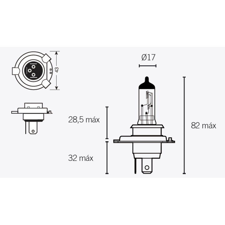 Ampoule TECNIUM H4 12V 60/55W