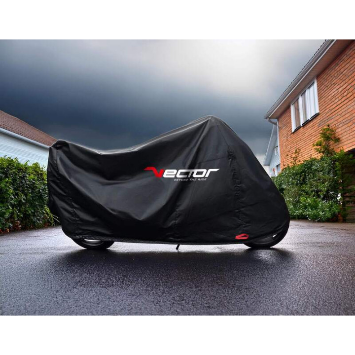 Housse de protection intérieure/extérieure VECTOR H20 pour moto/scooter - noir