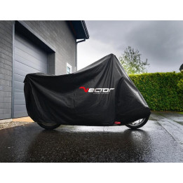 Housse de protection extérieure VECTOR Heavy Duty pour moto/scooter avec top case et bulle haute - noir