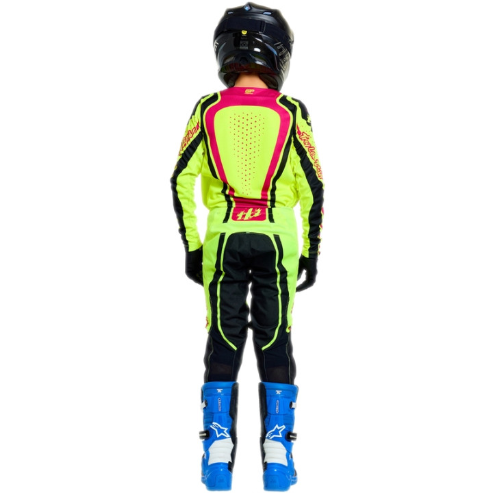 Maillot enfant TROY LEE DESIGNS GP Pro - Roller jaune fluo/fuschia