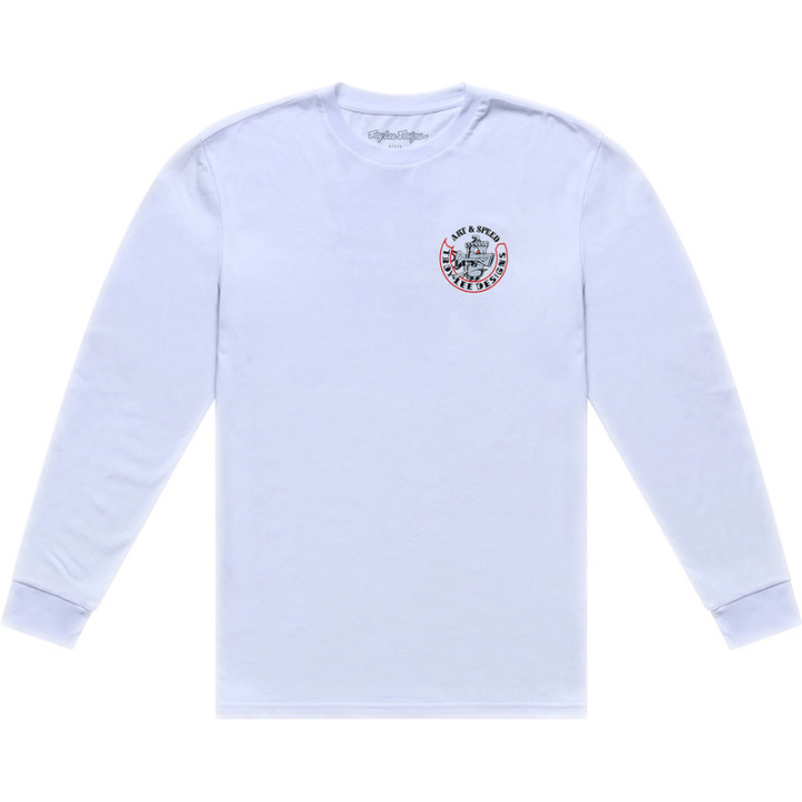 T-Shirt TROY LEE DESIGNS Long Sleeve Carb Club - blanc