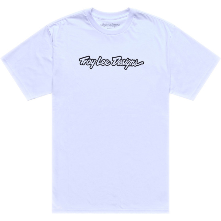 T-Shirt TROY LEE DESIGNS Signature - blanc/noir
