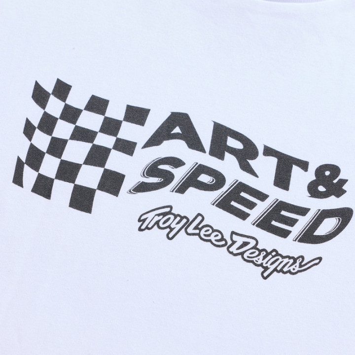 T-Shirt TROY LEE DESIGNS Finish Line - blanc