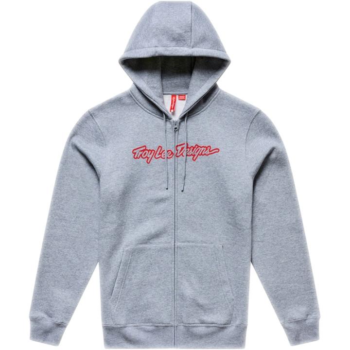 Hoodie TROY LEE DESIGNS Zip Up Signature - Gray/Heather/Red