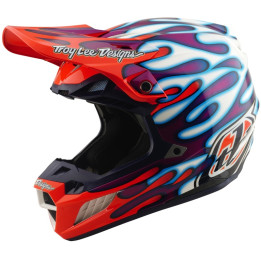 Casque TROY LEE DESIGNS SE5 Composite Mips - Overspray violet/blanc