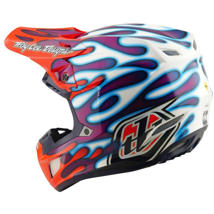 Casque TROY LEE DESIGNS SE5 Composite Mips - Overspray violet/blanc