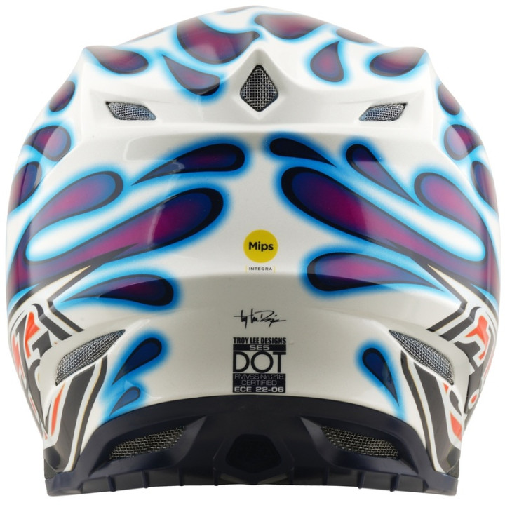 Casque TROY LEE DESIGNS SE5 Composite Mips - Overspray violet/blanc